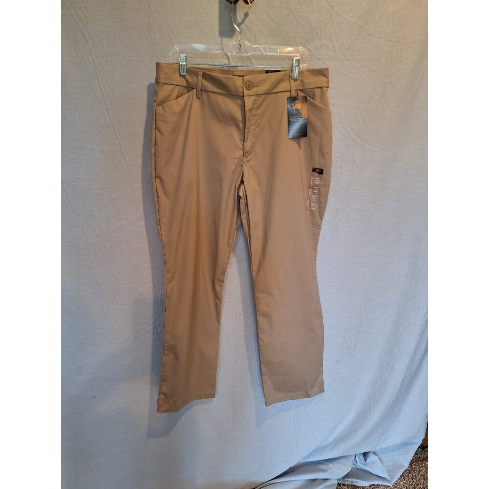 Lee Women Flat Pants Light Fawn Size:14Short NWT